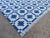 Mid-Century Modern Handmade Cotton Rug, Indigo Blue And White Star Pattern Striped and Cream Fringe - 8'x10' For Sale - Image 3 of 10