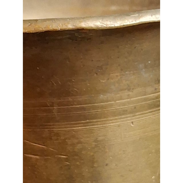 Antique 17th/18th C. Heavy Cast Bell Metal Brass Mortar & Pestle, J. Greenstein Provenance Judaica For Sale - Image 10 of 18