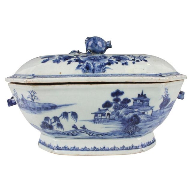 Antique 18th Century Chinese Qianlong Export Porcelain Tureen For Sale - Image 10 of 10