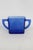 Mid 20th Century Mid 20th Century Hazel Atlas Cobalt Blue Glass Sugar Bowl and Creamer Set Chevron Pattern For Sale - Image 5 of 14
