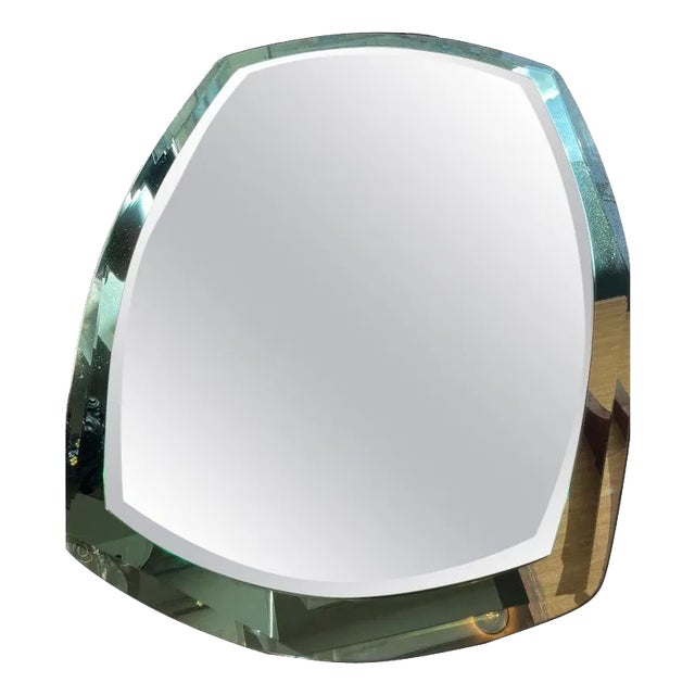 Mirror with Light Blue Glass Border, 1950s For Sale