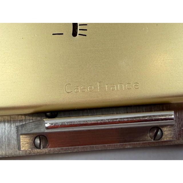 French Brutalist Steel and Brass Table Clock from Seiko, Japan, 1980s For Sale - Image 12 of 14