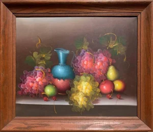 Original Still Life Oil Painting on Canvas, Fruits, Framed