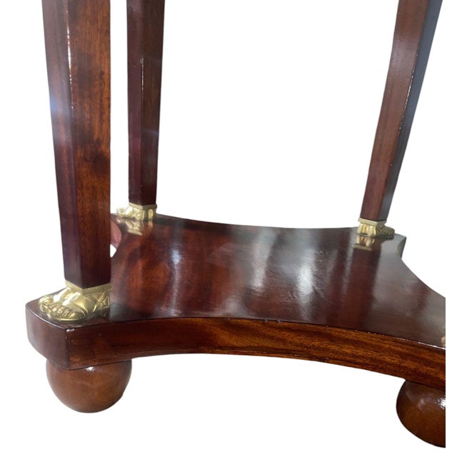 Late 19th Century Late 19th Century French Empire Style Marble-Top Side Table With Bronze Mounts For Sale - Image 5 of 9