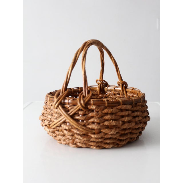Vintage Coil Basket With Handle For Sale - Image 10 of 12