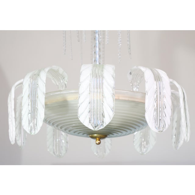 Glass Museal Art Decò Ercole Barovier Murano Glass Chandelier, 1930 For Sale - Image 7 of 18