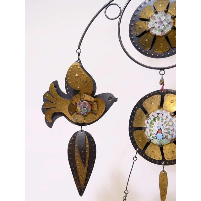 Mid 20th Century Fantastic Brass, Copper and Enamel Mobile by Cesar Vasquez For Sale - Image 5 of 10