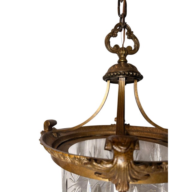 Late 20th Century Bronze and Cut Crystal Chandelier For Sale - Image 4 of 10