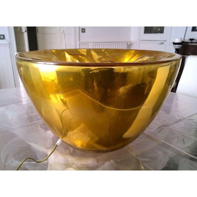 1990s Large Attributed to Mazzega Murano Glass Lamp For Sale - Image 9 of 9