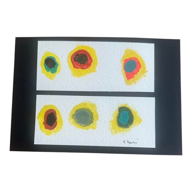 “Chromatic Forms” Abstract Watercolor Diptych by Chani MacKay For Sale