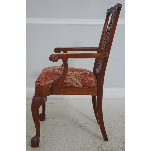 Chippendale Set of 10 Ethan Allen Ball & Claw Mahogany Dining Room Chairs For Sale - Image 3 of 18