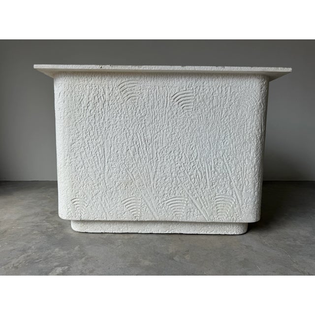 White 1980’s J. Berdou Style Handmade Plaster Dining or Conference Table For Sale - Image 8 of 12