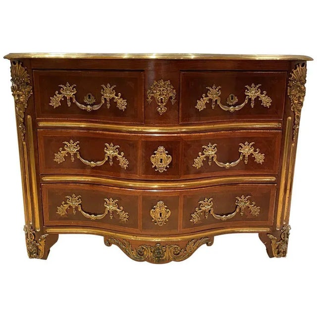 19th Century French Louis XV Kingwood, Tulipwood and Ormolu Chest of Drawers For Sale - Image 16 of 16