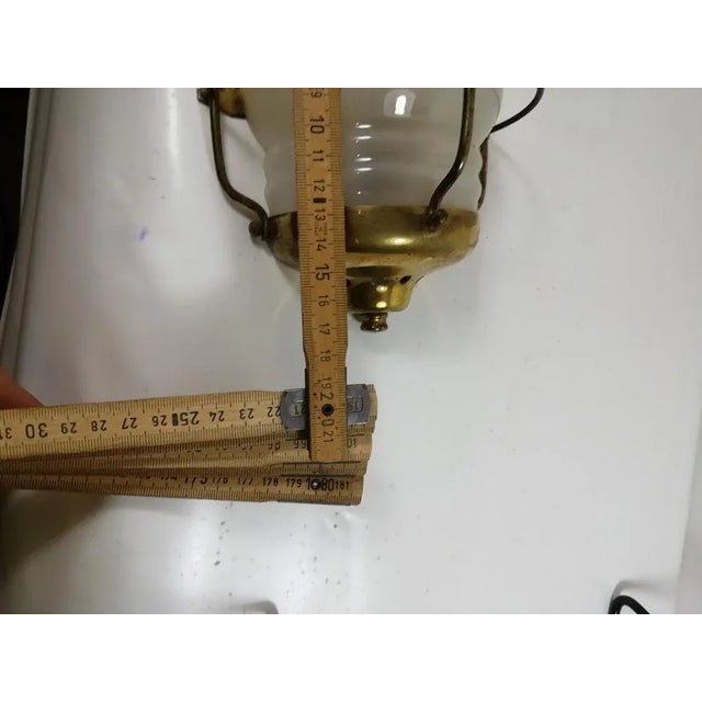 Metal Vintage Wall Lights in Glass and Brass, 1960s, Set of 2 For Sale - Image 7 of 10