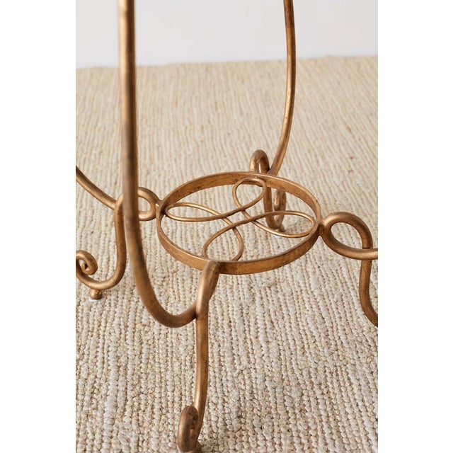 Rene Drouet Style Gilded Iron and Granite Table For Sale - Image 12 of 13