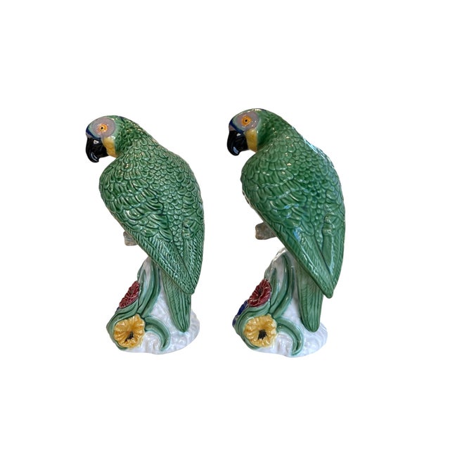 Vintage Bordallo Pinheiro Majolica Parrots - A Pair For Sale In New York - Image 6 of 18