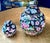 Two vintage Chinese Jingdezhen Famille Noire porcelain ginger jars. Both are petite, measuring 3" and 6" respectively....