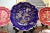 Late 20th Century Ruby Red and Cobalt Blue Coalport Cairo Dinner Plates- Set of 10 For Sale - Image 9 of 13