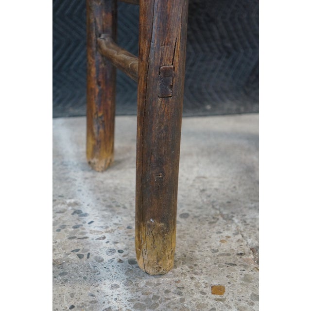 Wood Mid-20th C. Chinese Ming Style Sculptural Elm Altar Wine Table Hall Console 39" For Sale - Image 7 of 18