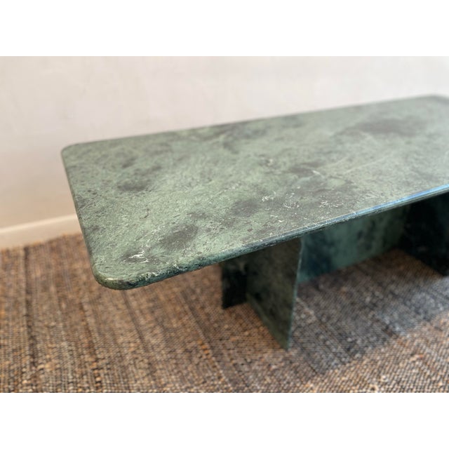 Stone 1970s Vintage Rainforest Green Marble Coffee Table For Sale - Image 7 of 11