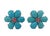 Contemporary Christina Addison Turquoise Flower Stud Earrings With Diamond Center For Sale - Image 3 of 12