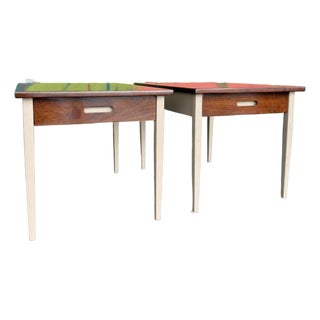 Mid Century Jens Risom for Knoll End Table Pair For Sale
