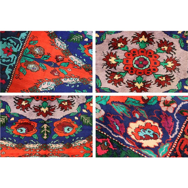 Vintage Hand Knotted Roses Rug, 1920s For Sale - Image 9 of 14