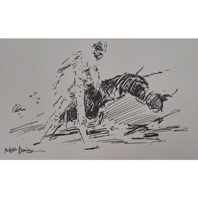 Roberto Domingo y Fallola (1883-1956) Gitanillo de Triana (killed by a goring) bullfighting with a muleta, cutting off the...
