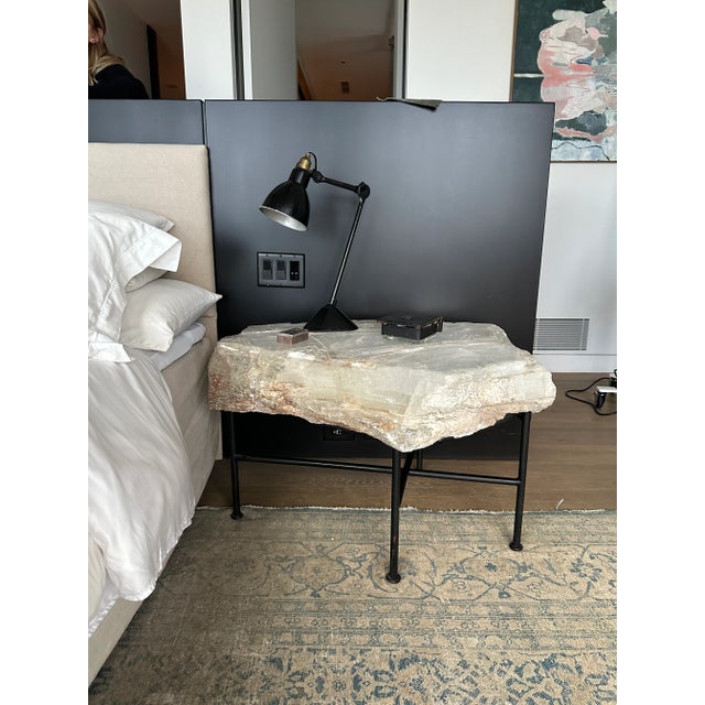 These are solid selenite crystal with metal base. They are custom made from Blackman Cruz. There are two total, you can...