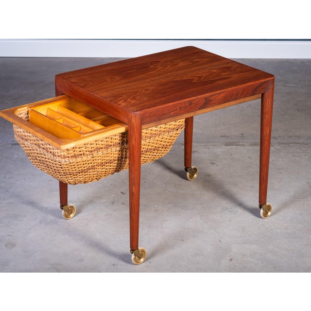 1960s Vintage Teak Sewing Table by Erik Severin Hansen for Haslev Møbelsnedkeri, 1960s For Sale - Image 5 of 8