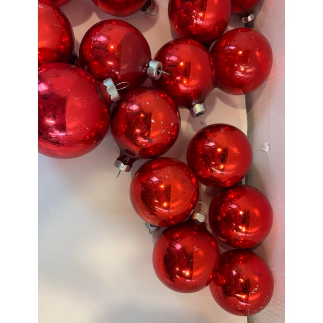 16 Red Glass Holiday Balls For Sale - Image 4 of 4