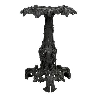 Patinated Cast Iron Sellette Table For Sale