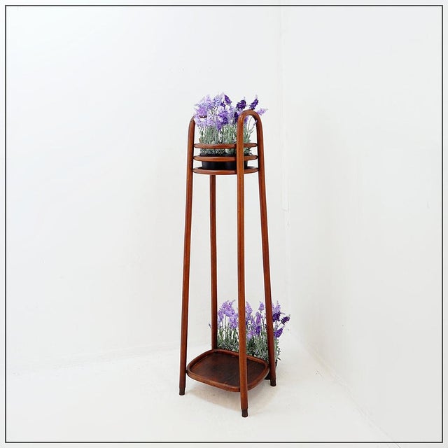 Secession plant stand - art nouveau measures : base : 36x36 h:130cm outer ø : 31cm inner ø : 25cm an exceptional pedestal...