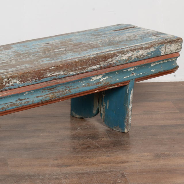 Late 19th-Century Swedish Original Blue Painted Bench For Sale - Image 14 of 15