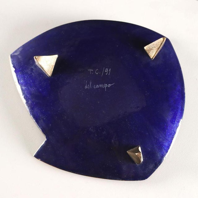 Black Enamelled Copper Centerpiece attributed to Studio Del Campo For Sale - Image 8 of 10