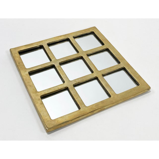 Late 20th Century Vintage Mirrored Brass Tic Tac Toe Game Board For Sale - Image 5 of 6