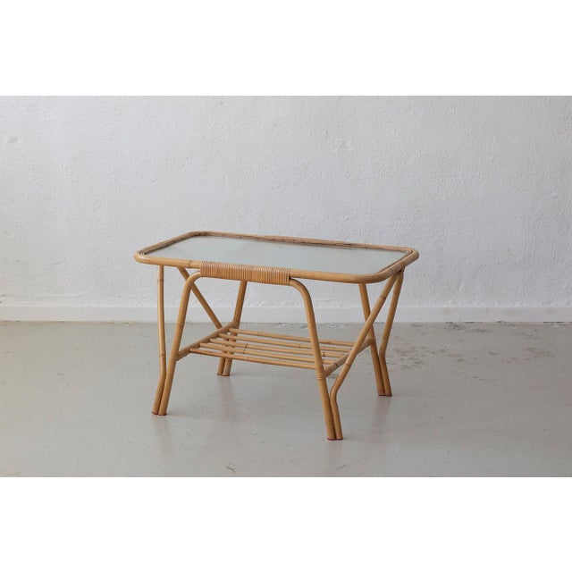 Danish Rattan Lounge Set with Sofa, Armchairs and Coffee Table, 1970s, Set of 4 For Sale - Image 9 of 11