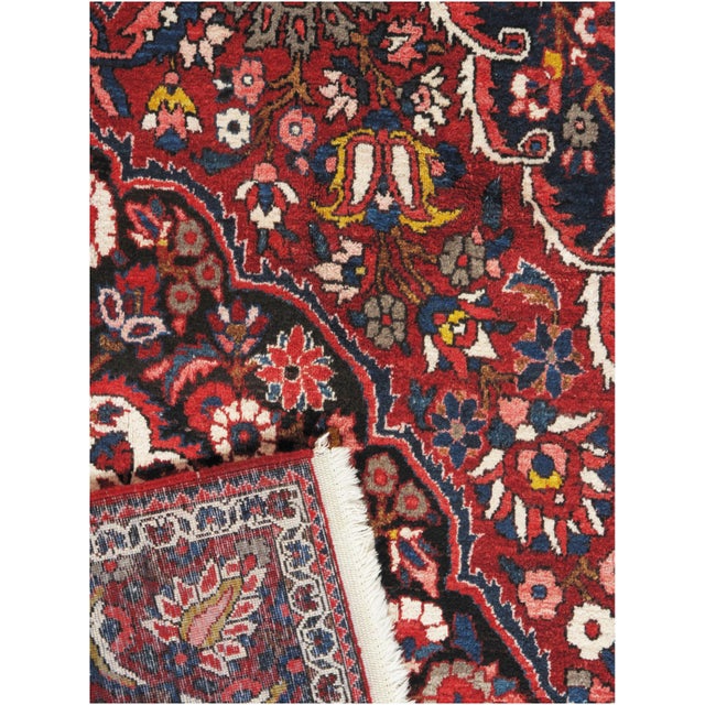 Vintage Circa 1940 Baktiari Wool Rug 6ft 9in X 10ft 1in For Sale - Image 4 of 7