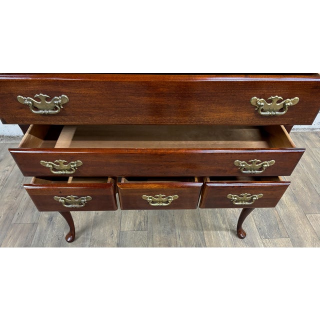 Vintage Lea Traditional Queen Anne Style Highboy Chest For Sale - Image 13 of 14