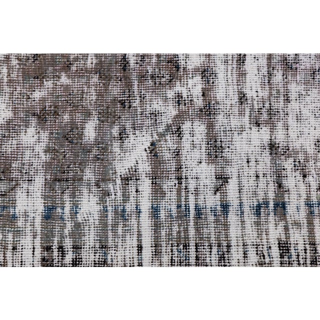 Antique Tabriz Distressed Wool Rug With Muted Earth Tones & Indigo For Sale - Image 4 of 10