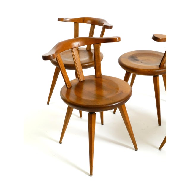 Mid-Century Wood Sprouted Low Back Chairs, 1950s, Set of 5 For Sale - Image 15 of 18