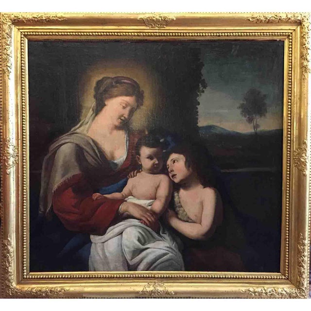 Madonna and Child with the Infant Saint John, 1600s, Oil on Canvas For Sale - Image 9 of 9