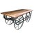 Industrial 1990s Industrial Iron & Wood Railroad Style Rolling Trolly Cart Coffee Table For Sale - Image 3 of 7