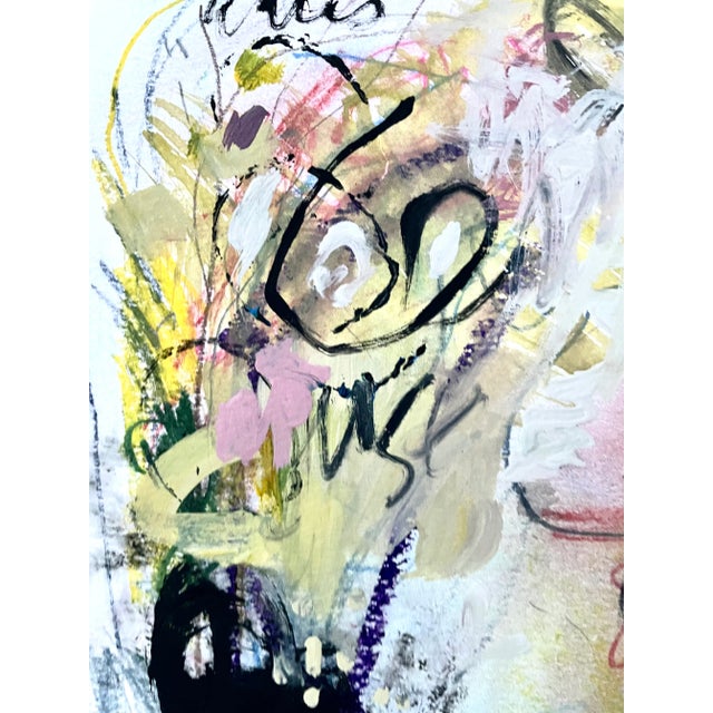 "Love Wins" Mixed-Media Abstract Expressionistic Painting on Paper Framed For Sale - Image 4 of 7