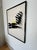 A large abstract expressionist framed painting, acrylic on canvas in a simple black frame A striking graphic composition...