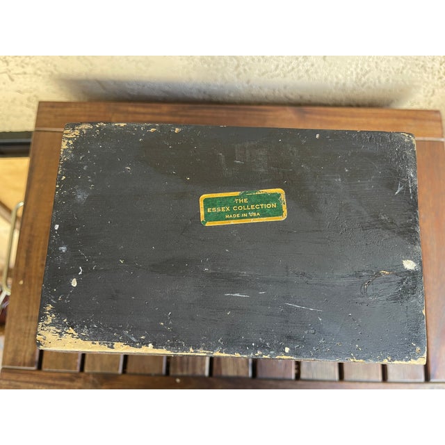 Black 1980s Farmhouse Handmade Usa Decoupage Wood Zebra & Monkeys Wastepaper Basket For Sale - Image 8 of 8