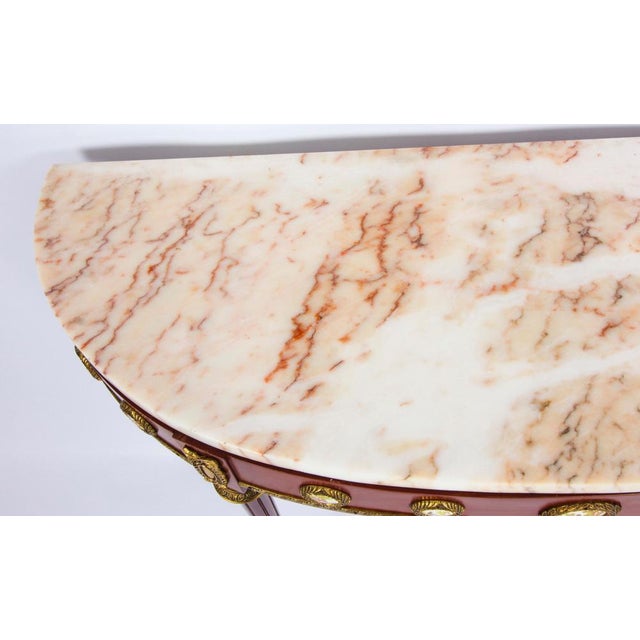 1950s Ormolu & Porcelain Mounted Console Table & Mirror by Epstein, 20th Century, Set of 2 For Sale - Image 5 of 18