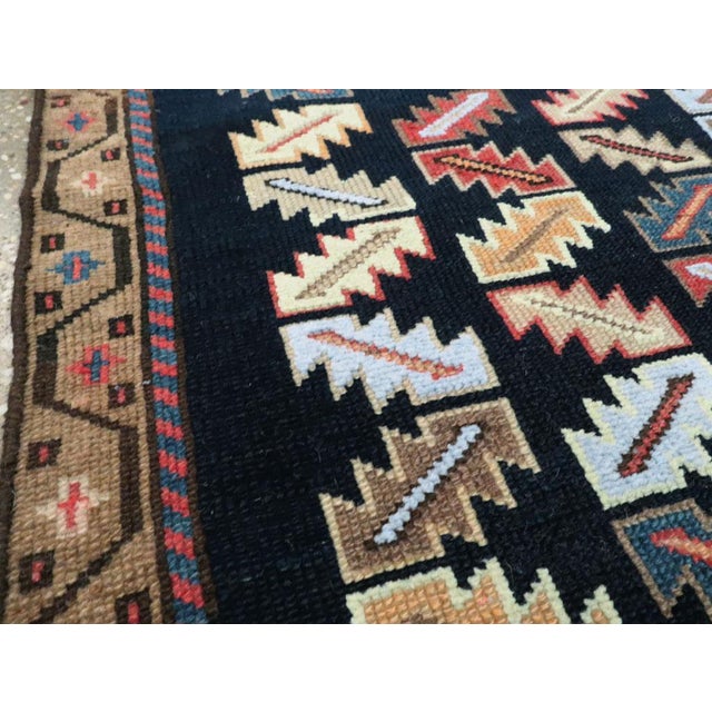 Rustic Galerie Shabab Collection Mid-20th Century Handmade Persian Hamadan Small Throw Rug For Sale - Image 3 of 7