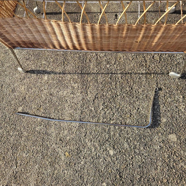 Mid-Century French Childrens Bed in Rattan and Chrome, 1960s For Sale - Image 13 of 18