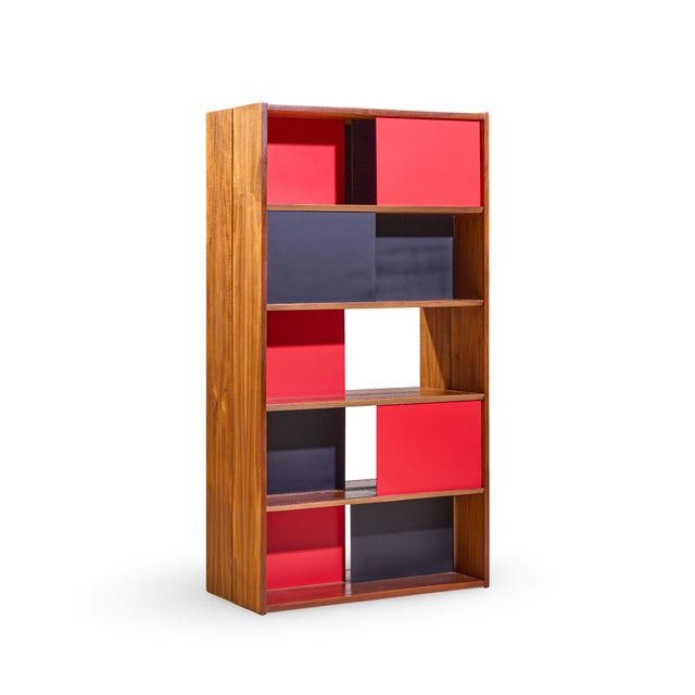 Glenn of California Evans Clark for Glenn of California Mid Century Walnut Room Divider Bookshelf For Sale - Image 4 of 8